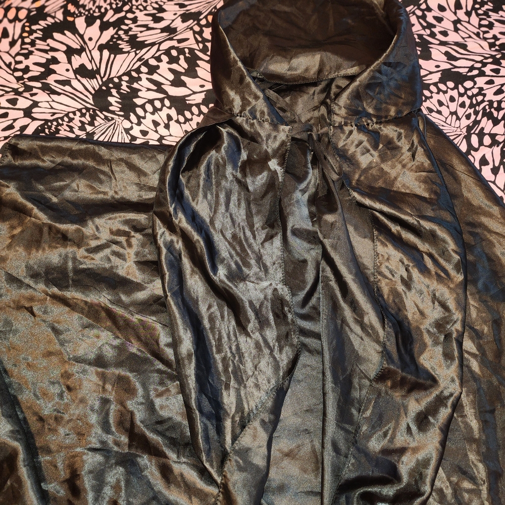 Elegant Black Satin Cape